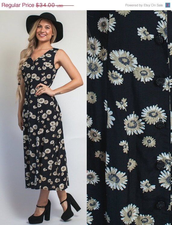 ON SALE GRUNGE dress Vintage 90s Floral daisy by Raxclothing