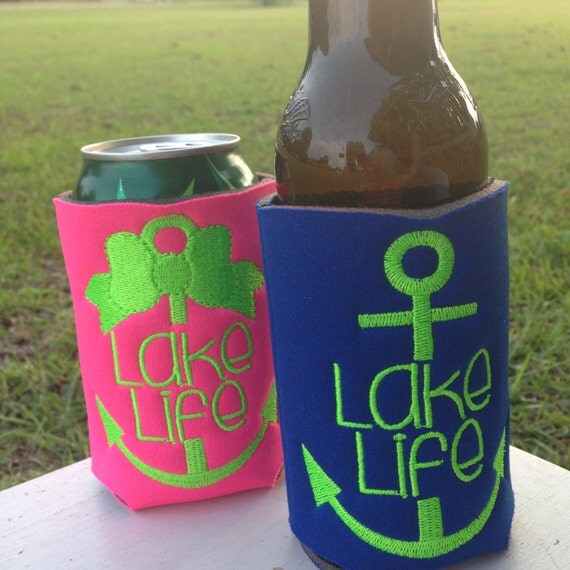 Lake Life Beer Koozies Southern Koozies Can by CanCuddler on Etsy