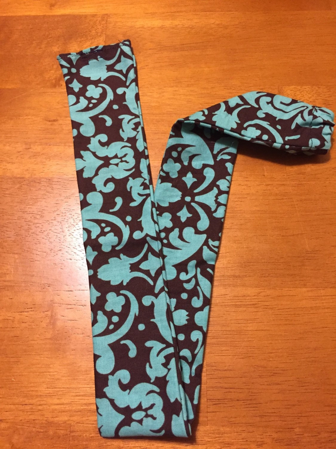 Stethoscope cover 100 cotton fabric dark brown & Mint damask