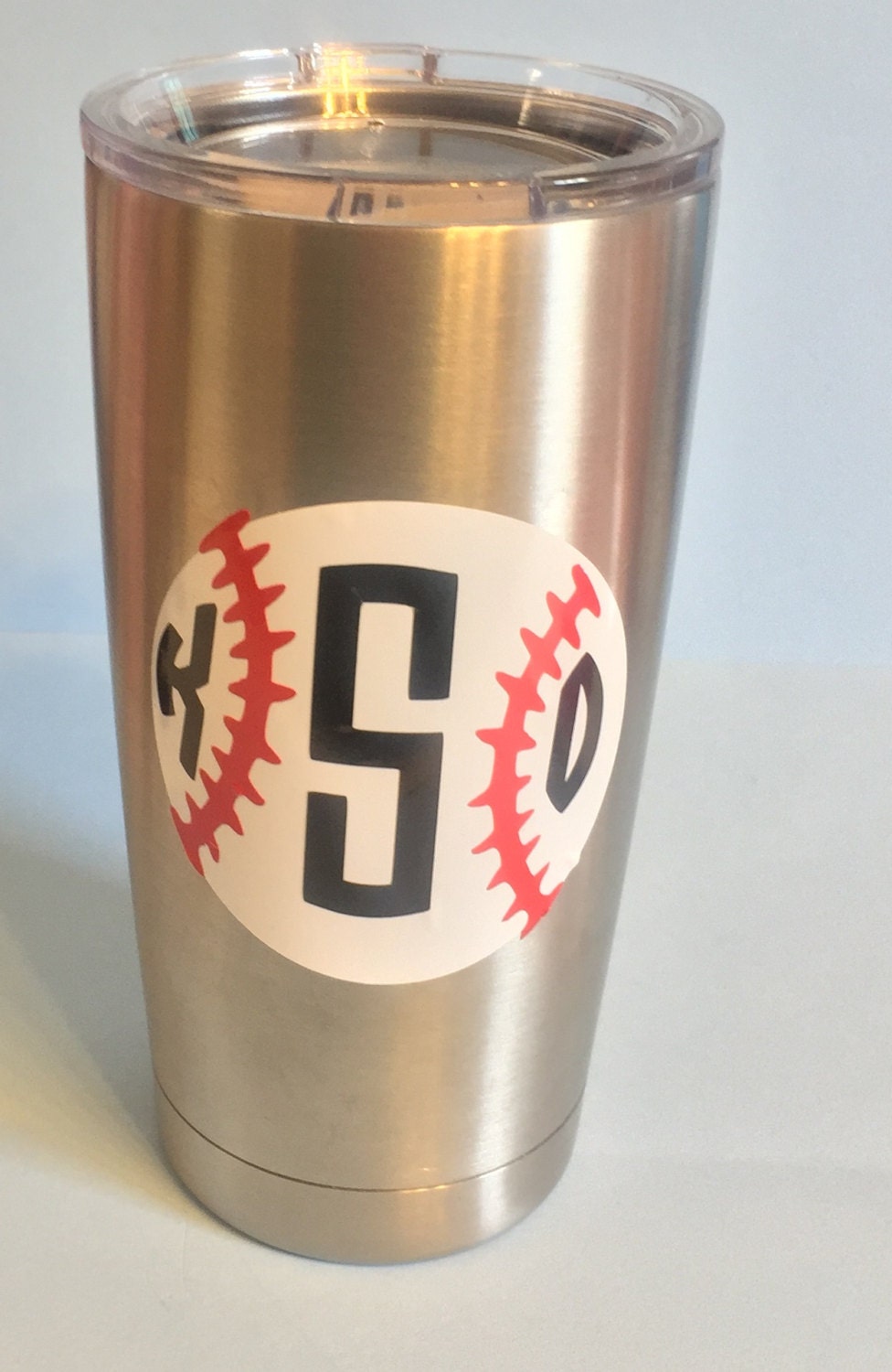 Baseball Personalized Yeti Tumbler With Monogram by LeslisDesigns