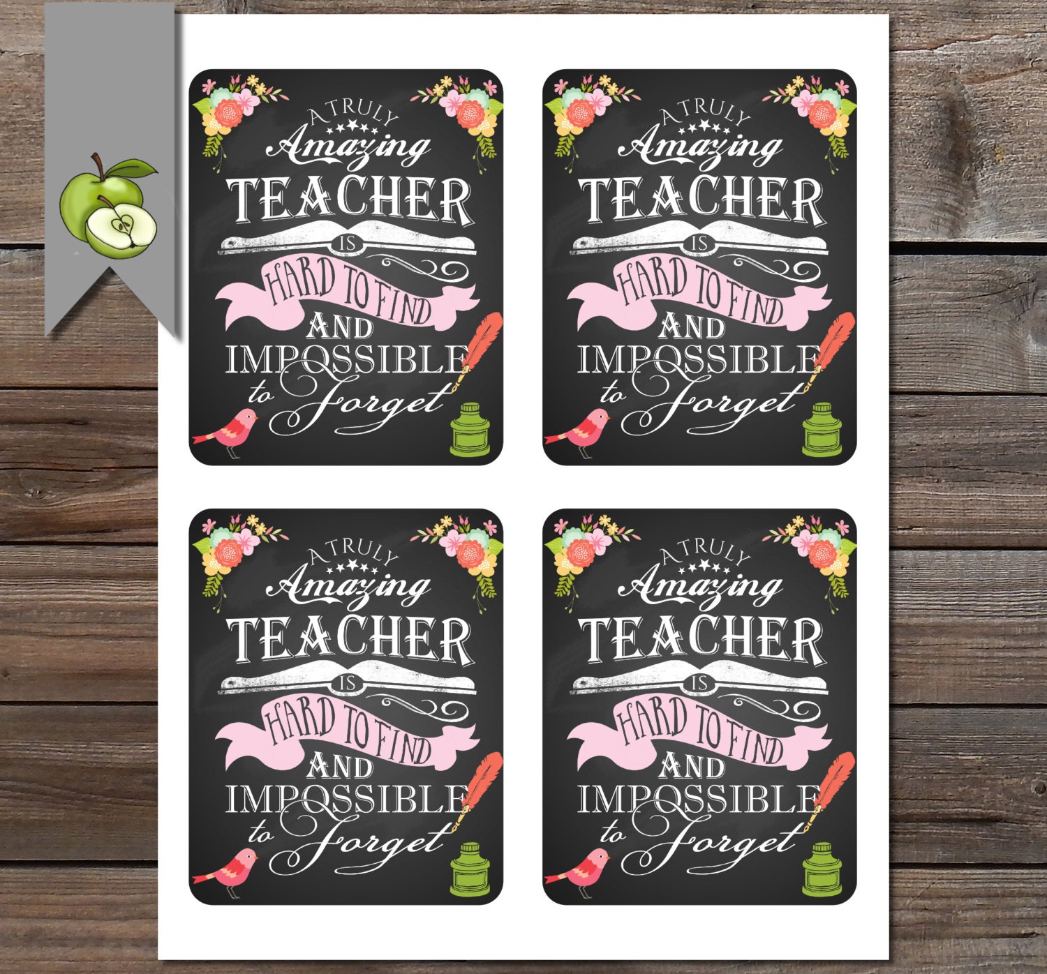 Teacher Appreciation Gift Tag a truly amazing Teacher Gift