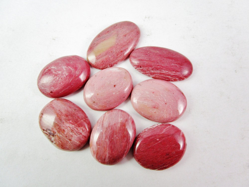 8 Pieces Lot Pink jasper loose gemstones gemstone cabochon