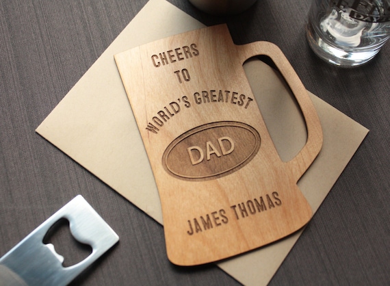 Fathers Day Gifts Wood Card Unique Father's Day Greeting