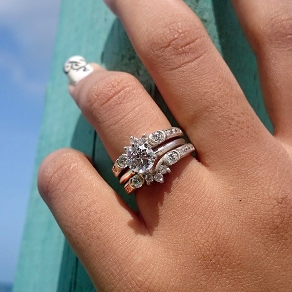 Moissanite wedding ring enhancers