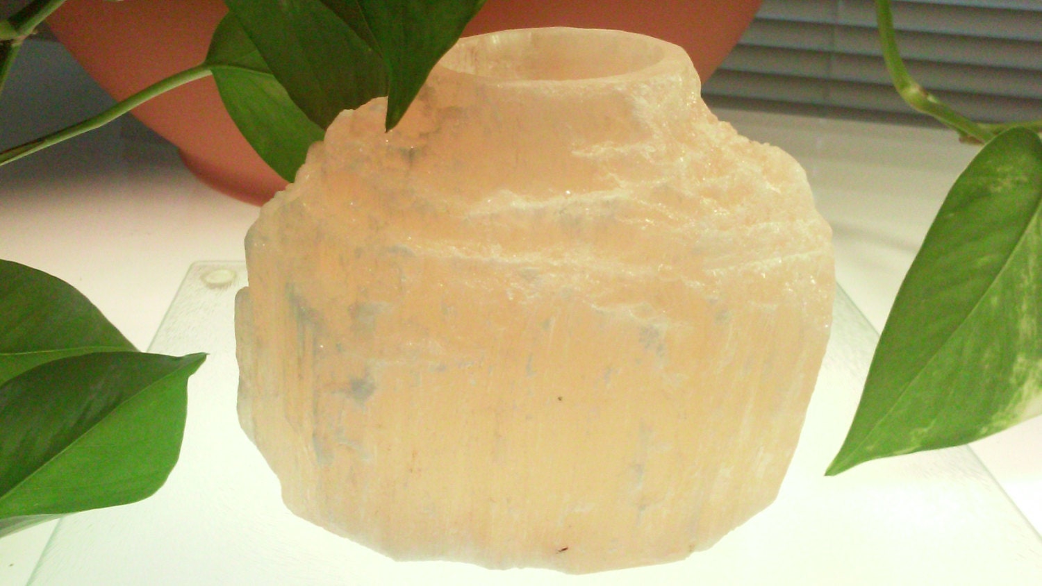 6 pieces Crystal Candle Holder Red selenite for clearing