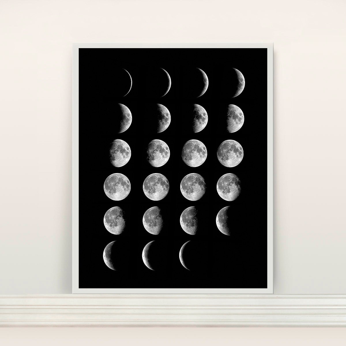 Moon Phases Poster Moon Art Moon Poster Moon Outer