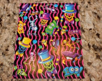 Vintage Lisa Frank Halloween Skull Stickers S198
