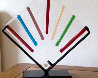Art Deco Style Glass, Fused Glass Art, Wall Art