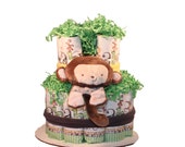 ABC Monkey Preemie Diaper Cake - Monkey Baby Shower ABC Monkey Preemie Diaper Cake - Monkey Baby Shower