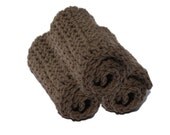 Chocolate Brown Crocheted Baby Washcloths - Brown Cotton Washcloths Chocolate Brown Crocheted Baby Washcloths - Brown Cotton Washcloths