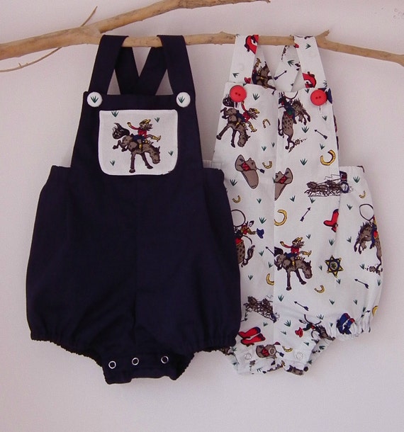 Items similar to Baby Boys Clothes Rompers Boys rompers Cowboy Romper