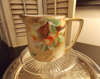 Nippon PITCHER, HANDPAINTED Fruit Pitcher, Nippon China Medium Size Milk Pitcher