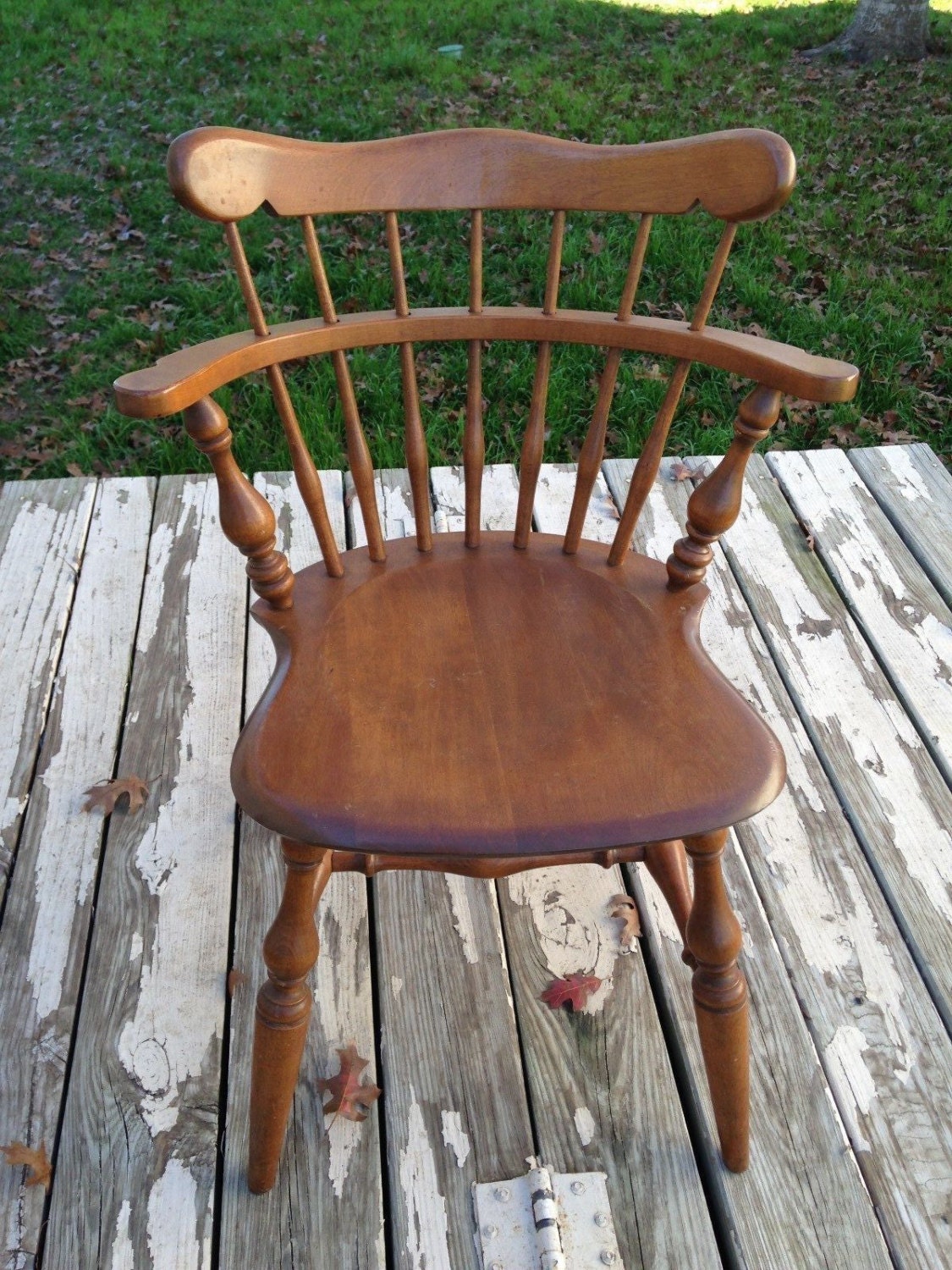 Ethan Allen Maple Comb back Nutmeg Heirloom Hardwood mates chair 6040 ...