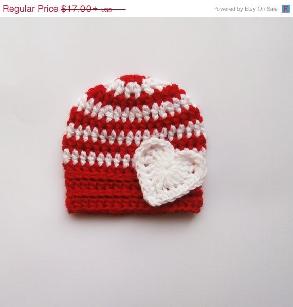 SUMMER SALE 15 % SALE Valentine's Baby Hat by KnittingLand