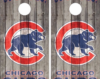 Custom Made Cornhole Bean Bag Toss BOARDS with BAGS Chicago Cubs ...