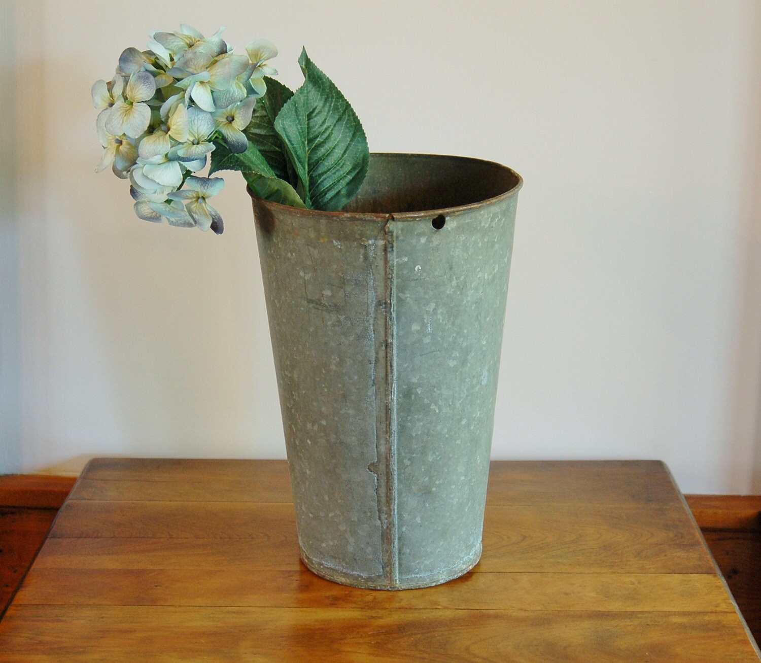 Galvanized Metal Sap Bucket Tall Vermont Maple Sap Bucket