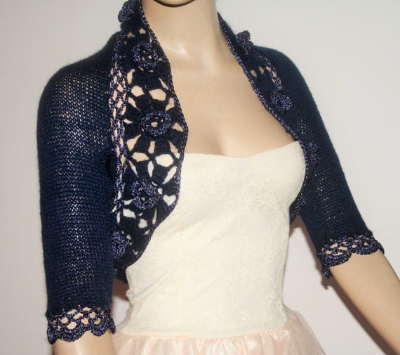 Items similar to Navy blue bolero/ Wedding bolero shrug/Mother of the