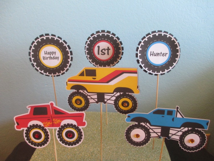 Monster Truck Decoration 6 Monster by BehindTheTheme on Etsy