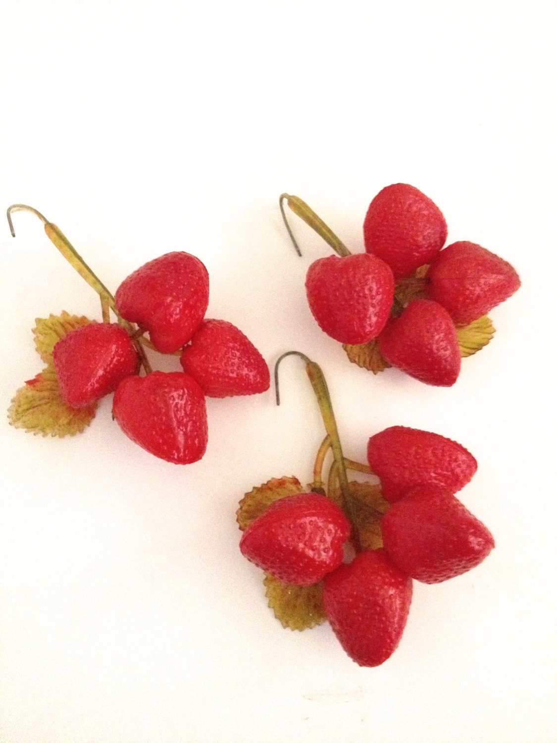 Plastic Strawberries Vintage Fruit Centerpiece Supply Wreath Making