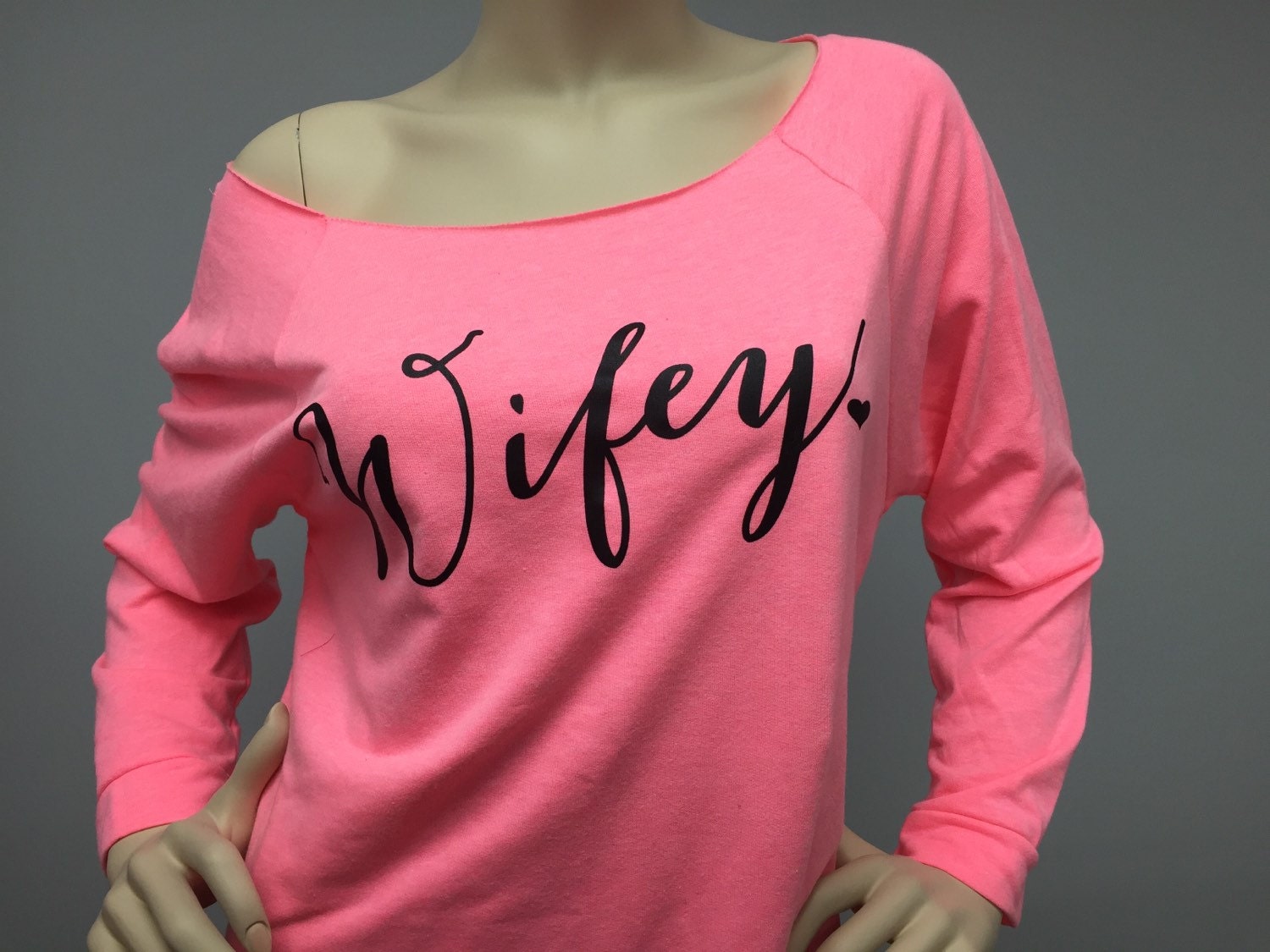 MORE COLORS Off Shoulder Wifey Sweatshirt by BridalBlissCouture