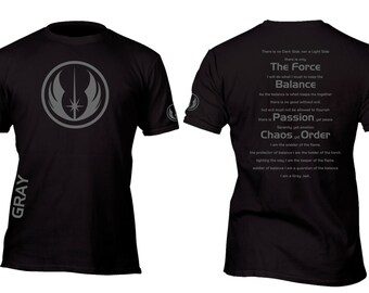 Limited Edition Gray Jedi Code Custom Shirt All sizes up to Plus 5x