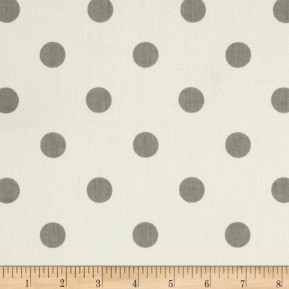 Grey and White Polka Dot Fabric Preimer Prints by FabricSupplyCo