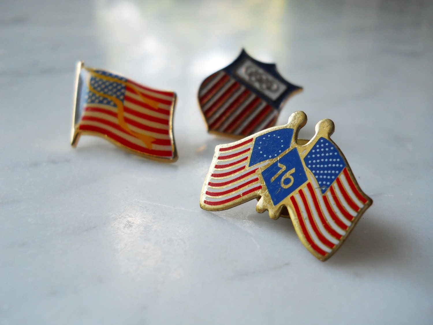On Sale Vintage US Flag Lapel Pins