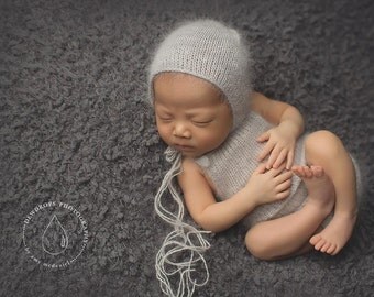 Newborn Sunsuit Romper, Bonnet and Slouch - PDF KNIT PATTERN - knitting, pattern, knit romper, romper, newborn, knit bonnet
