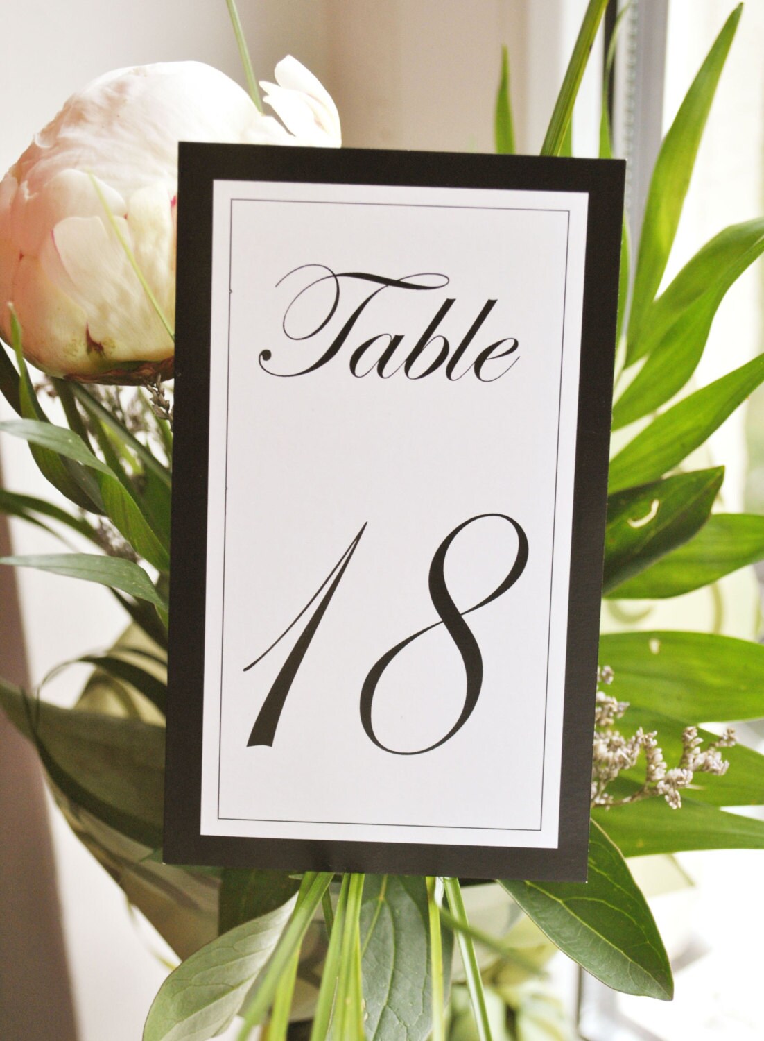 Wedding Table Numbers I Elegant Black And White I 4 Types Of