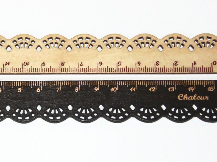 Scalloped Edge Ruler Wooden Ruler Retro Ruler Die Cut