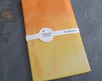 Sunset Fat Quarter - hand dyed fabric, yellow fat quarter, orange fat quarter, lemon tangerine vermillion golden fabric, sunrise cotton 1138