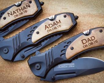 Custom Tac-Force Folding Knife, Personalized Pocket Knife, Custom Engraved Knife:Father's Day, Gift for Him, Groomsmen, Stocking Stuffer-06W