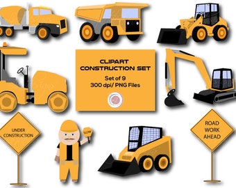 Construction Clipart,Clip Art, Truck Clipart, Loaders, Transportation, Crafting, Scrapbooking, Printable, Dump Truck, Instant Download