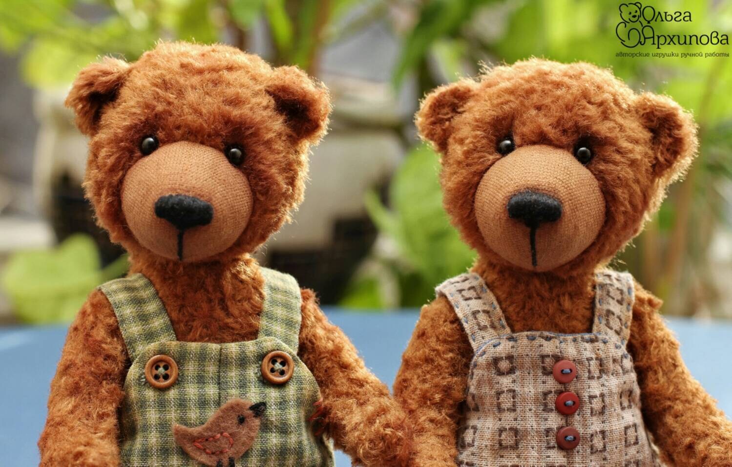 Bears Bim and Bom Stuffed Teddy Bear Stuffed Animal by Proteddy