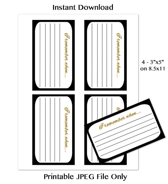 share a memory note card template