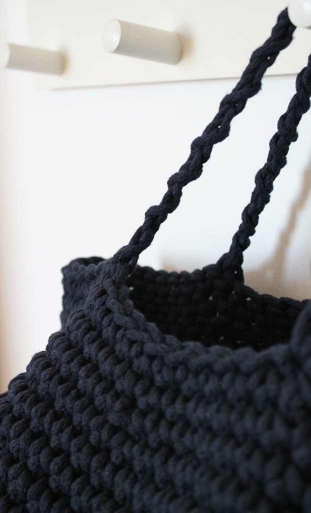 Cotton navy blue basket storing basket nursery basket dark