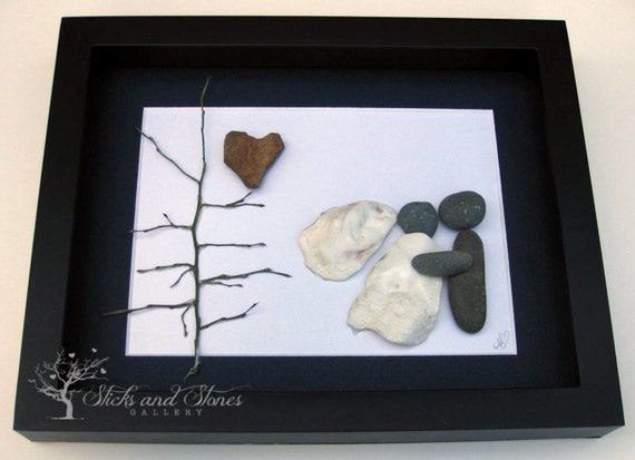 Engagement Personalized Pebble Art Wedding Gift Custom