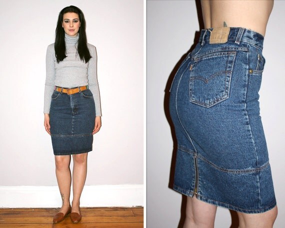 levi denim skirt vintage