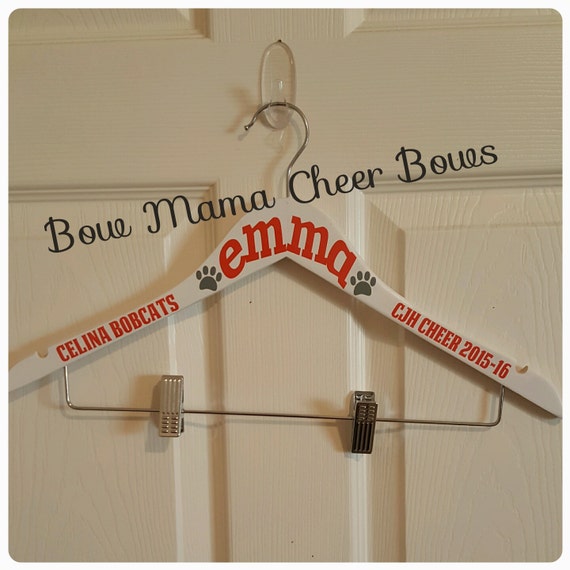 Custom Hanger for Cheer by BowMamaCheerBows on Etsy