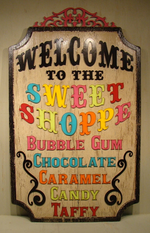 Sweet Shoppe Sign Candy Store Sign Custom Sign Custom Logo
