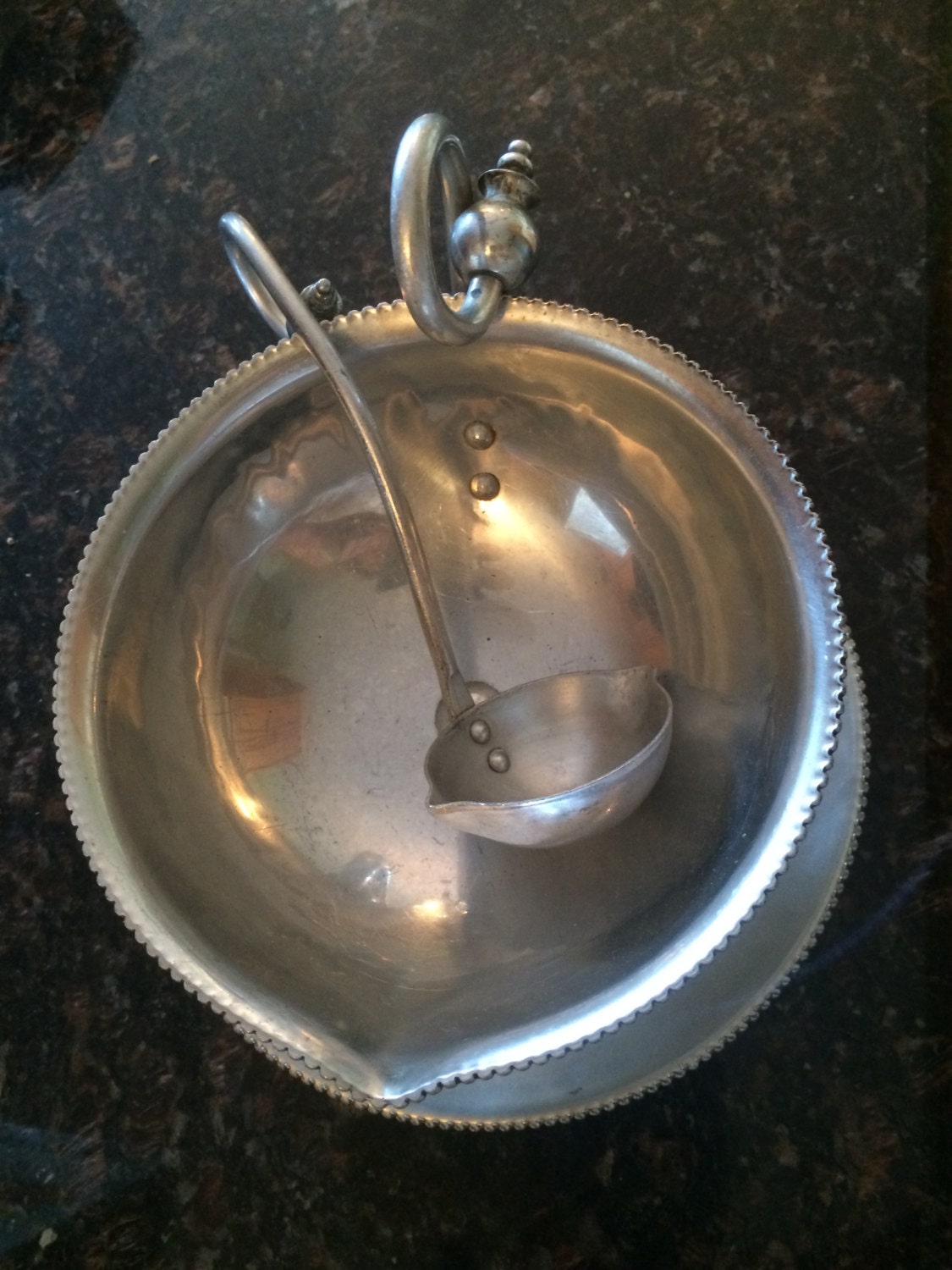 Mid Century Gravy Sauce Boat with Ladle by StoreFourandMore