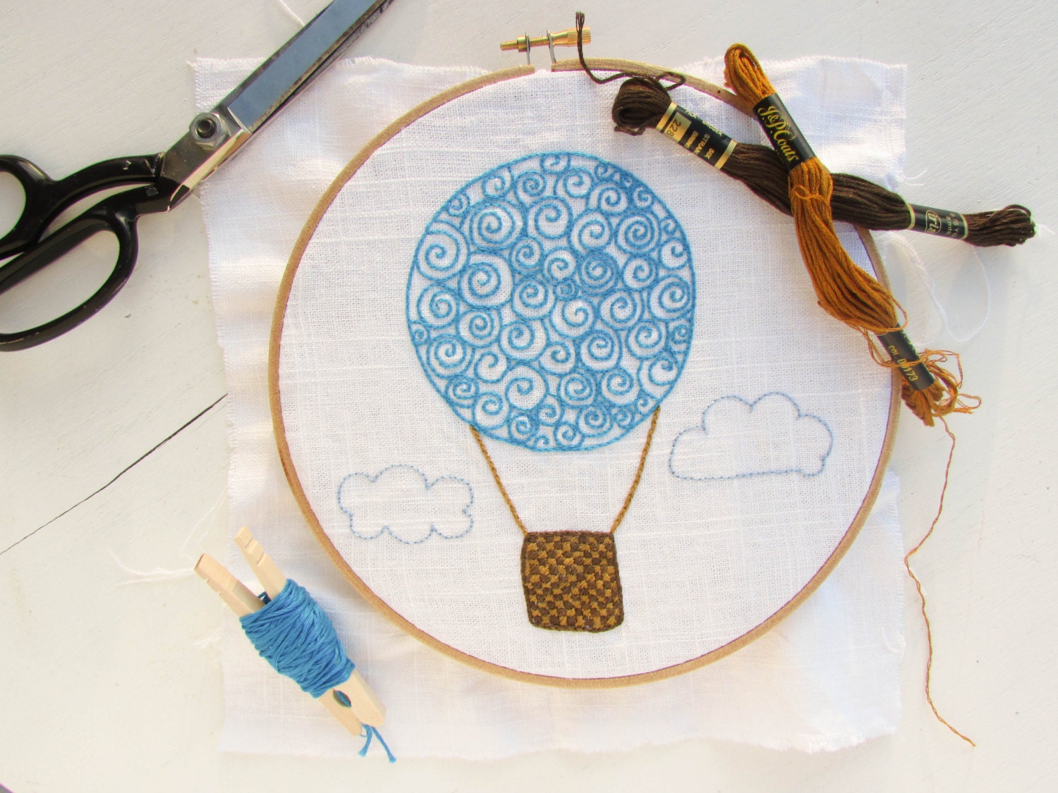 Hand Embroidery Pattern // Hot Air Balloon