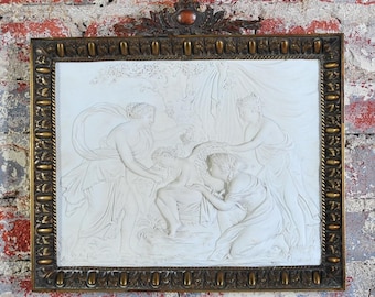 18th century France Savre Bisque Plaque in relief