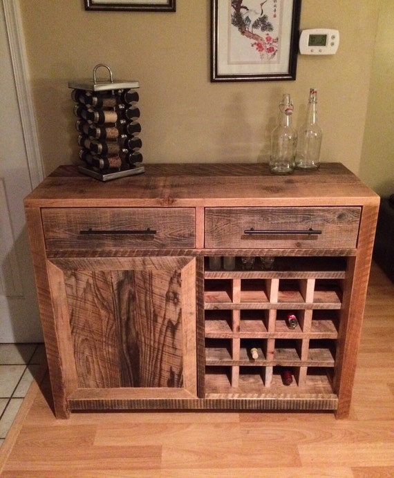 Reclaimed Wood Wine Rack Sideboard