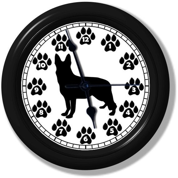 German Shepherd Silhouette Unique Wall Clock by ClocksGalore