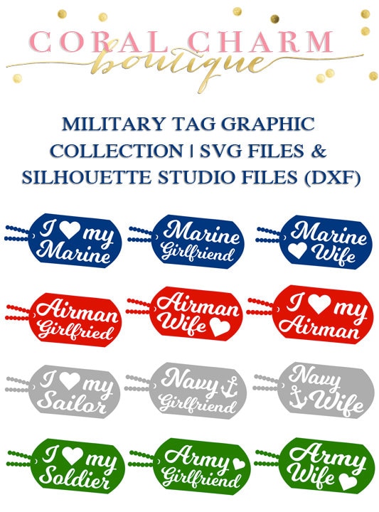 Download Military Dog Tag Collection for Cutting Machines SVG and