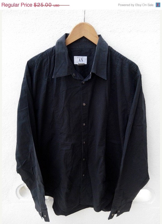 ONSALE 20% 90's ARMANI EXCHANGE Black Japan Buttondown Casual ...