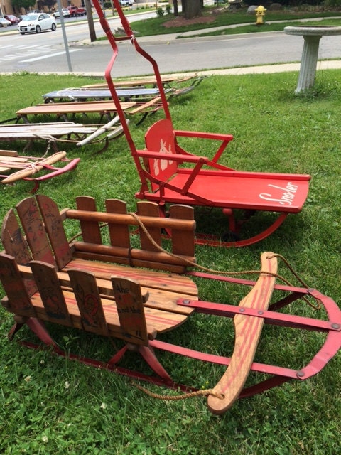 Mid 1900's Vintage Snow Sleds Good Condition