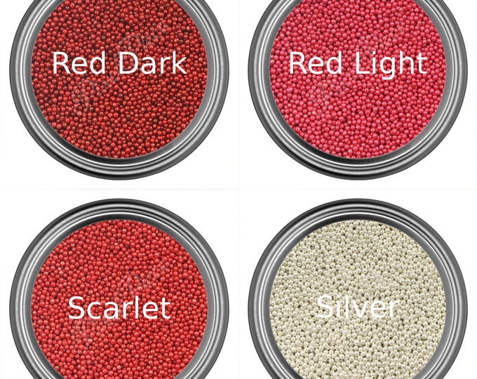 Caviar Beads - Nail Art - 20 Colors - Glass Bottles - Glass & Metallic Caviar - Micro Size Fashion Decor