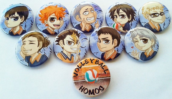 Haikyuu 1.75inch Chibi Buttons Set or Single